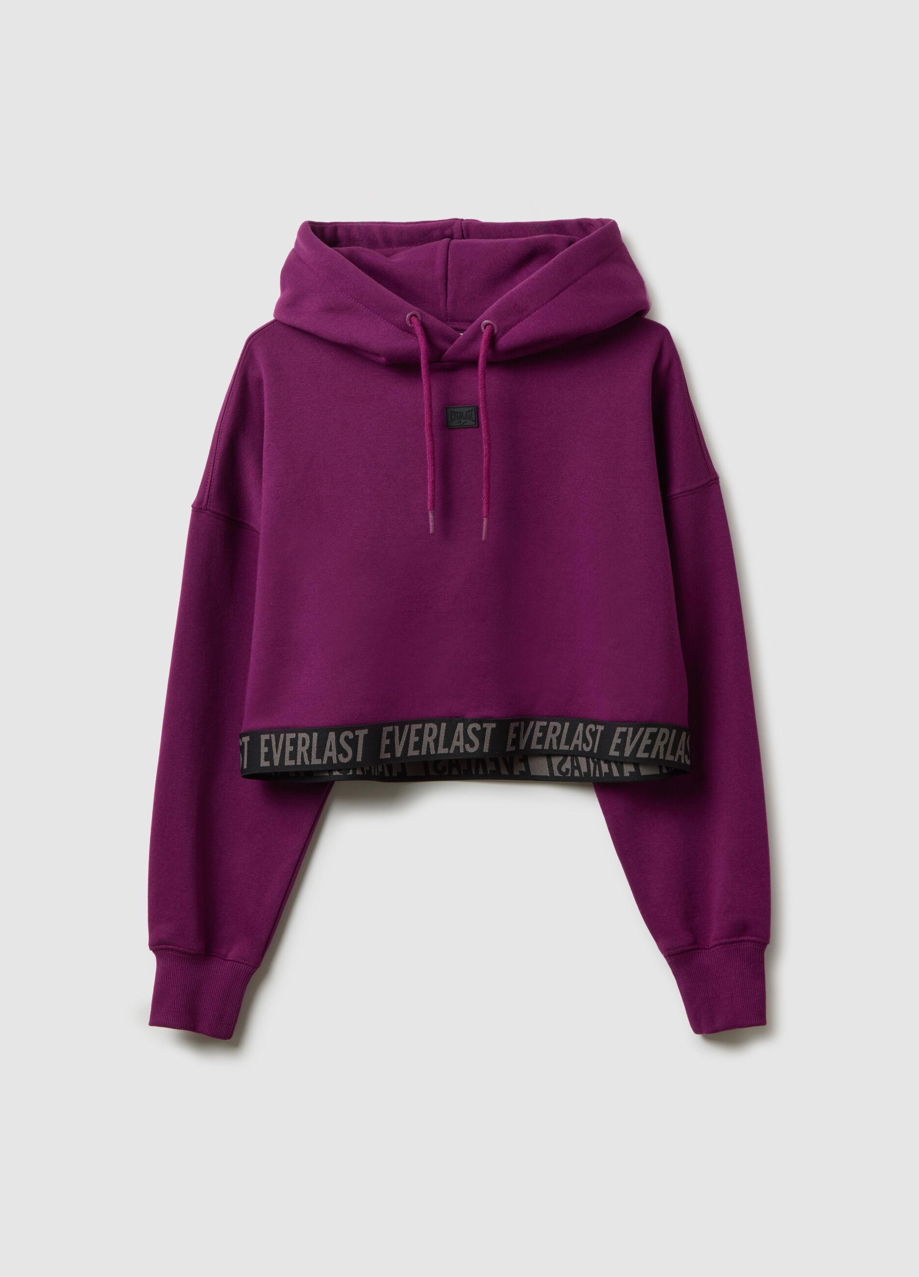 Purple cotton blend regular fit sweatshirt