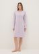 Purple pure cotton nightdress with serafino collar and floral pattern_0