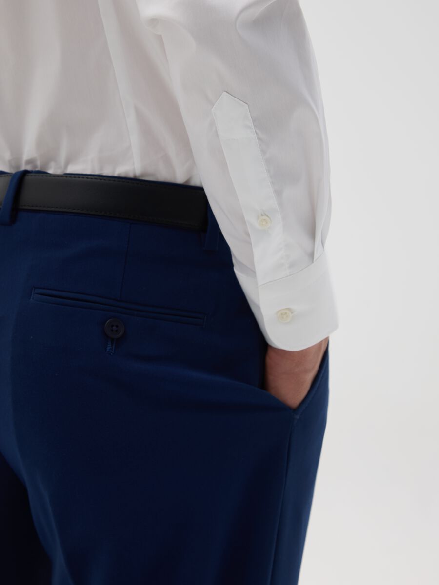 Men's Slim Fit White Blend Shirt_3