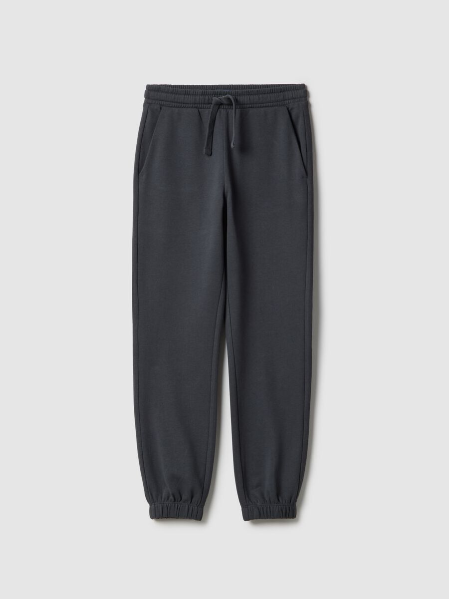 Pantaloni jogger neri da ragazzo in puro cotone regular fit_3