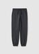 Regular fit black cotton jogger trousers for boys_3