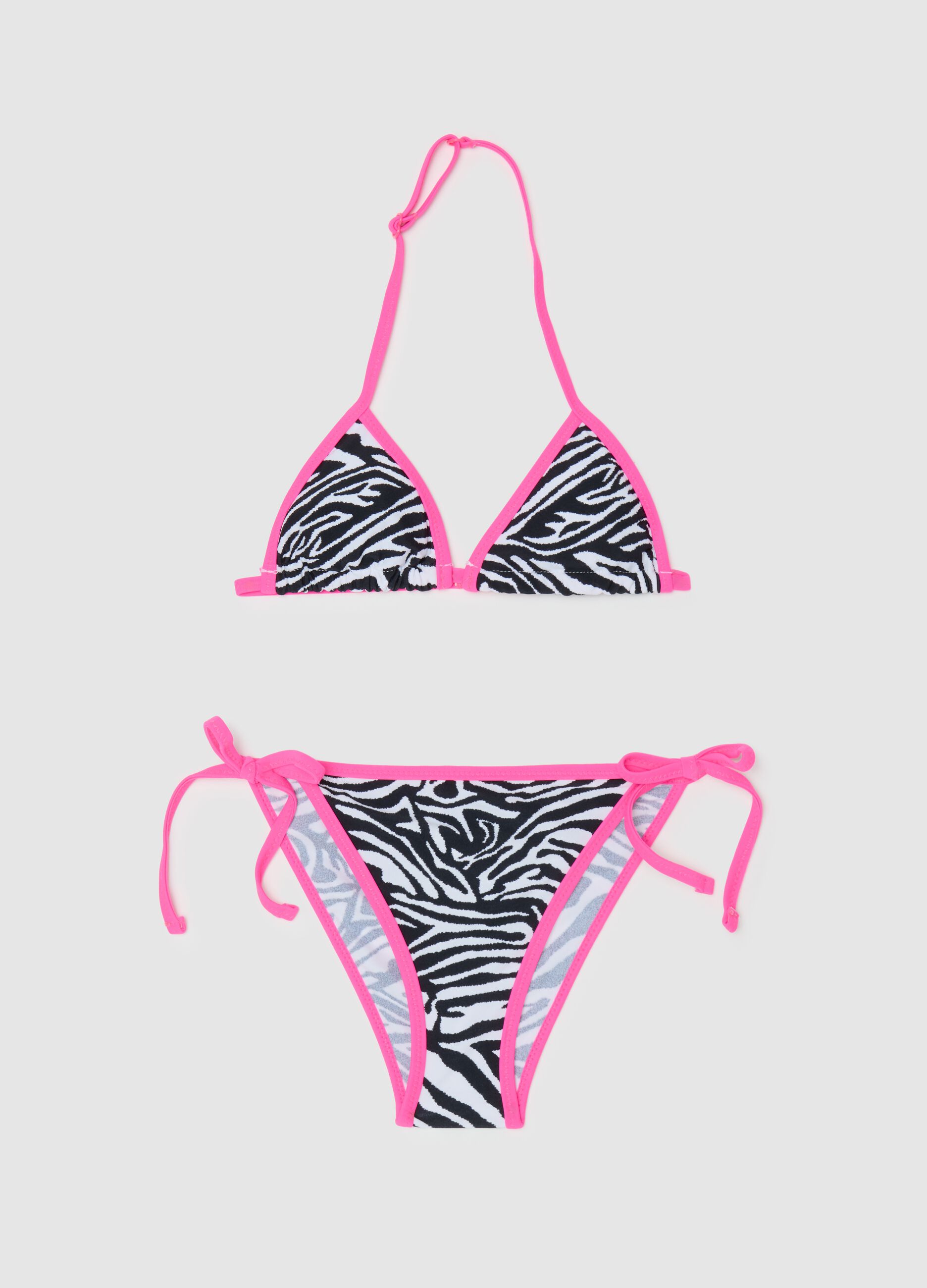 Multicoloured stretch-mix girls' bikini