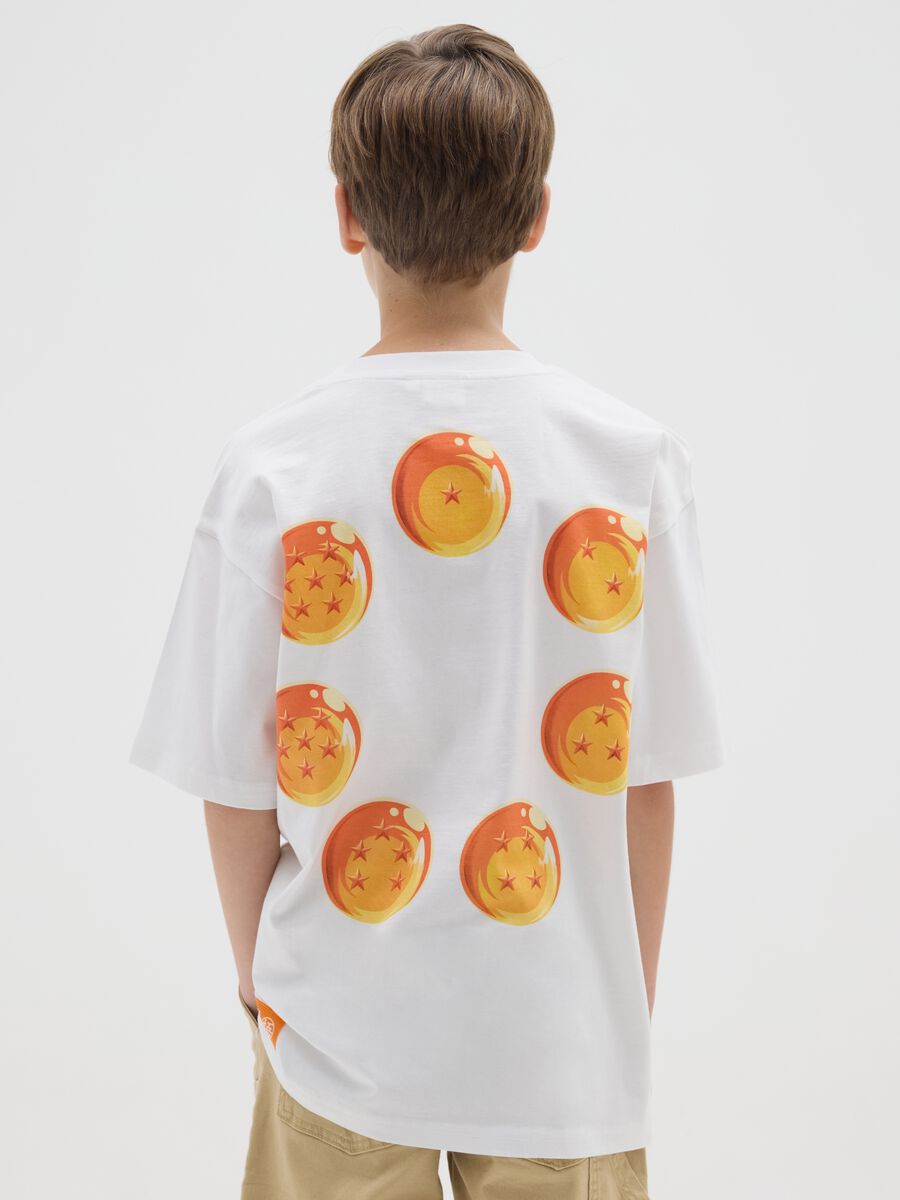 T-shirt da bambino in puro cotone bianca regular fit con stampa_1