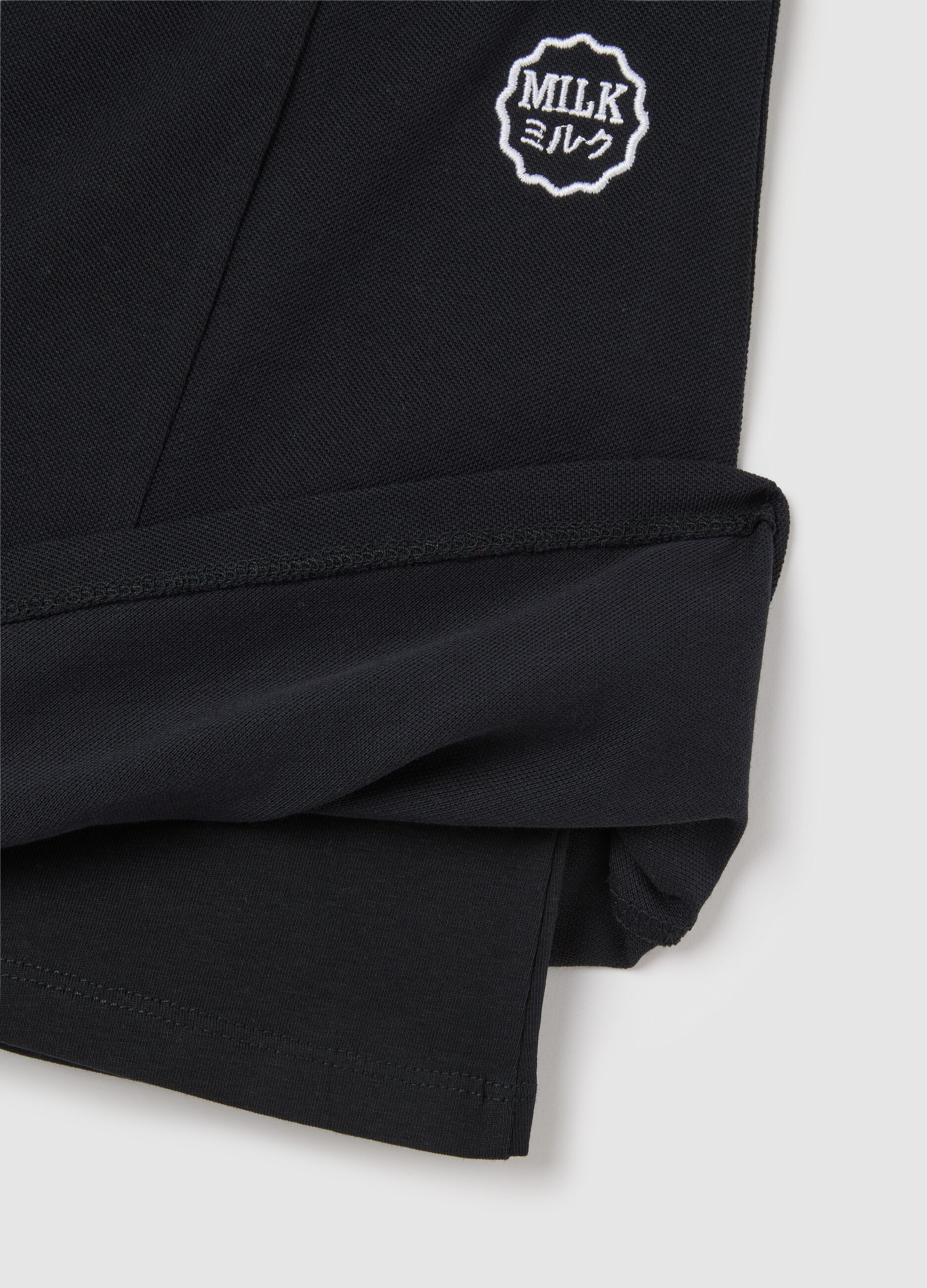 Women's black pure cotton skirt with regular fit