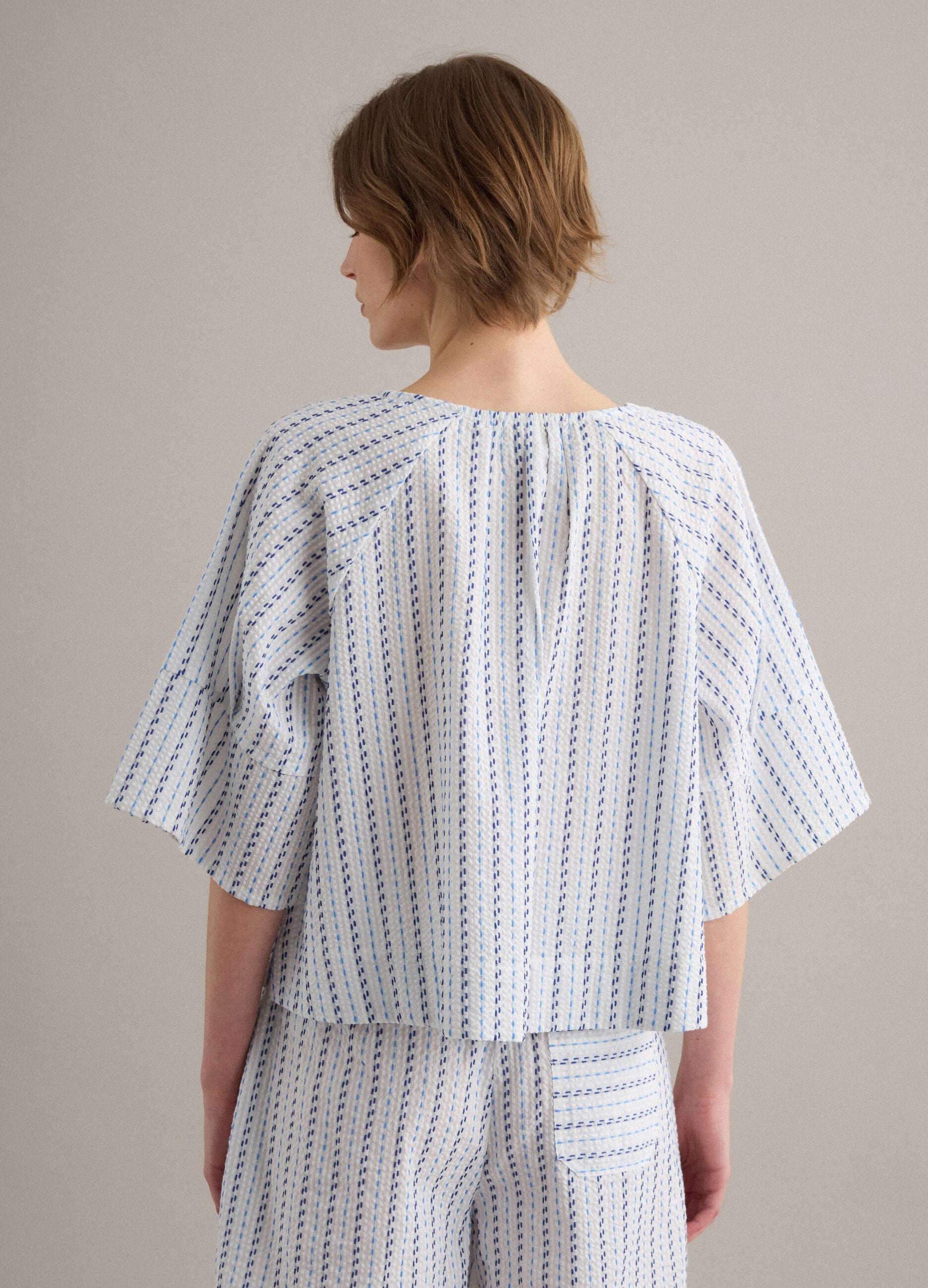 White pure cotton striped shirt