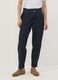 Blue denim baggy-fit pure cotton jeans with paper-bag waist_1