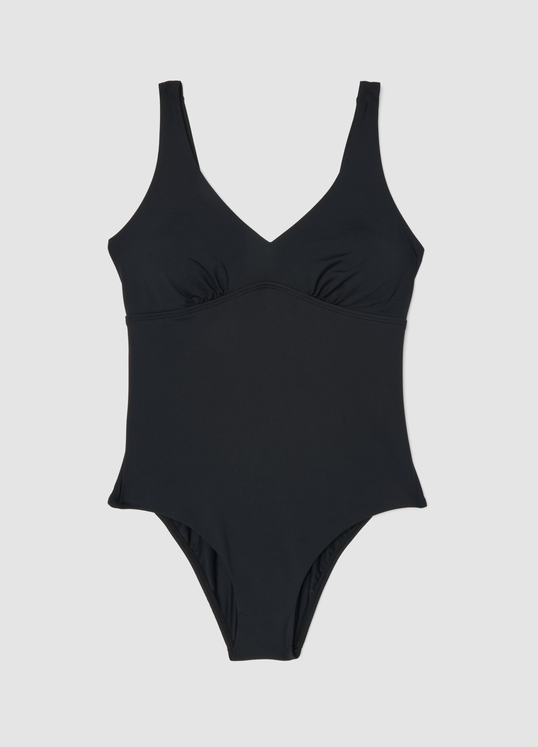 Blue stretch fabric swimsuit