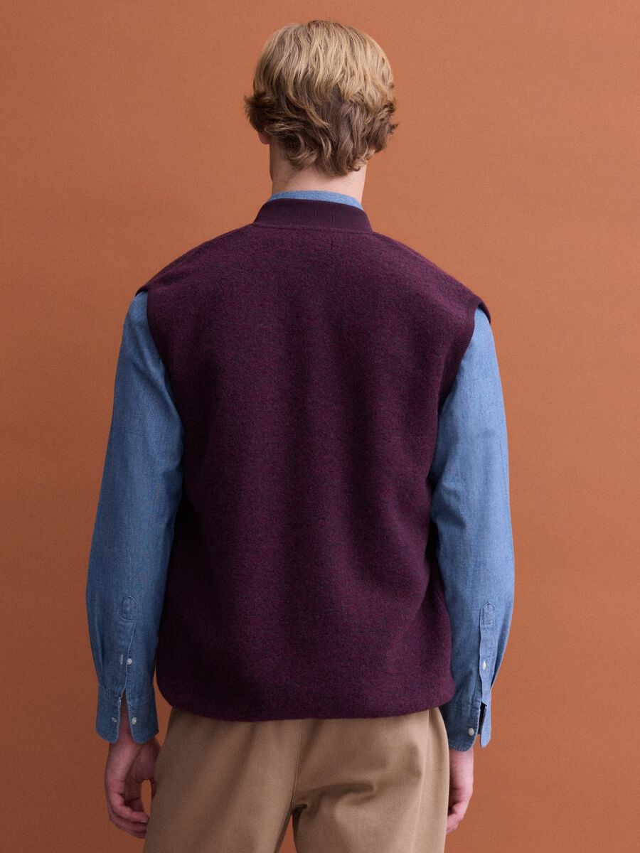 Purple wool-blend gilet with zip_3