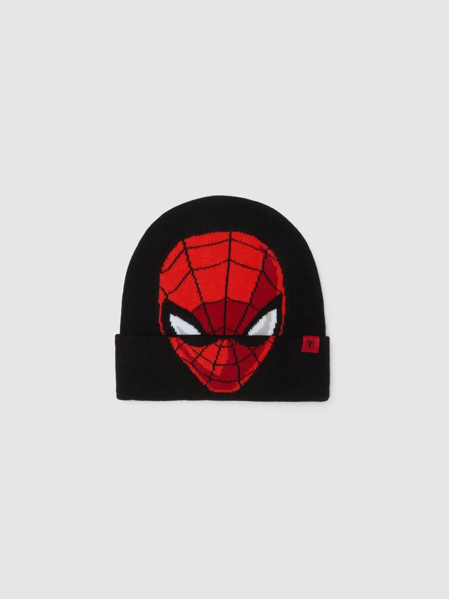Cappello nero beanie con Spider-man _0