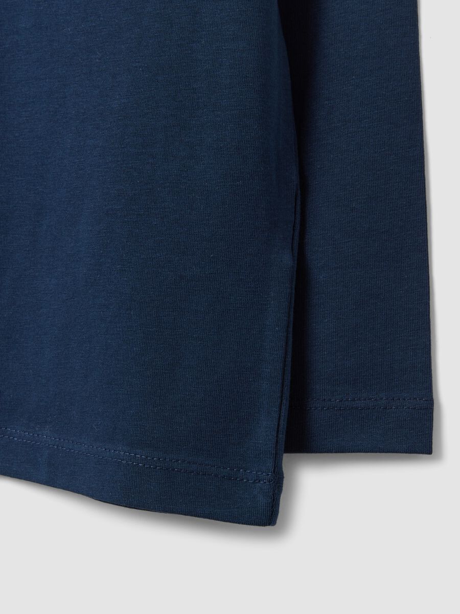 Blue long-sleeve organic cotton T-shirt_3