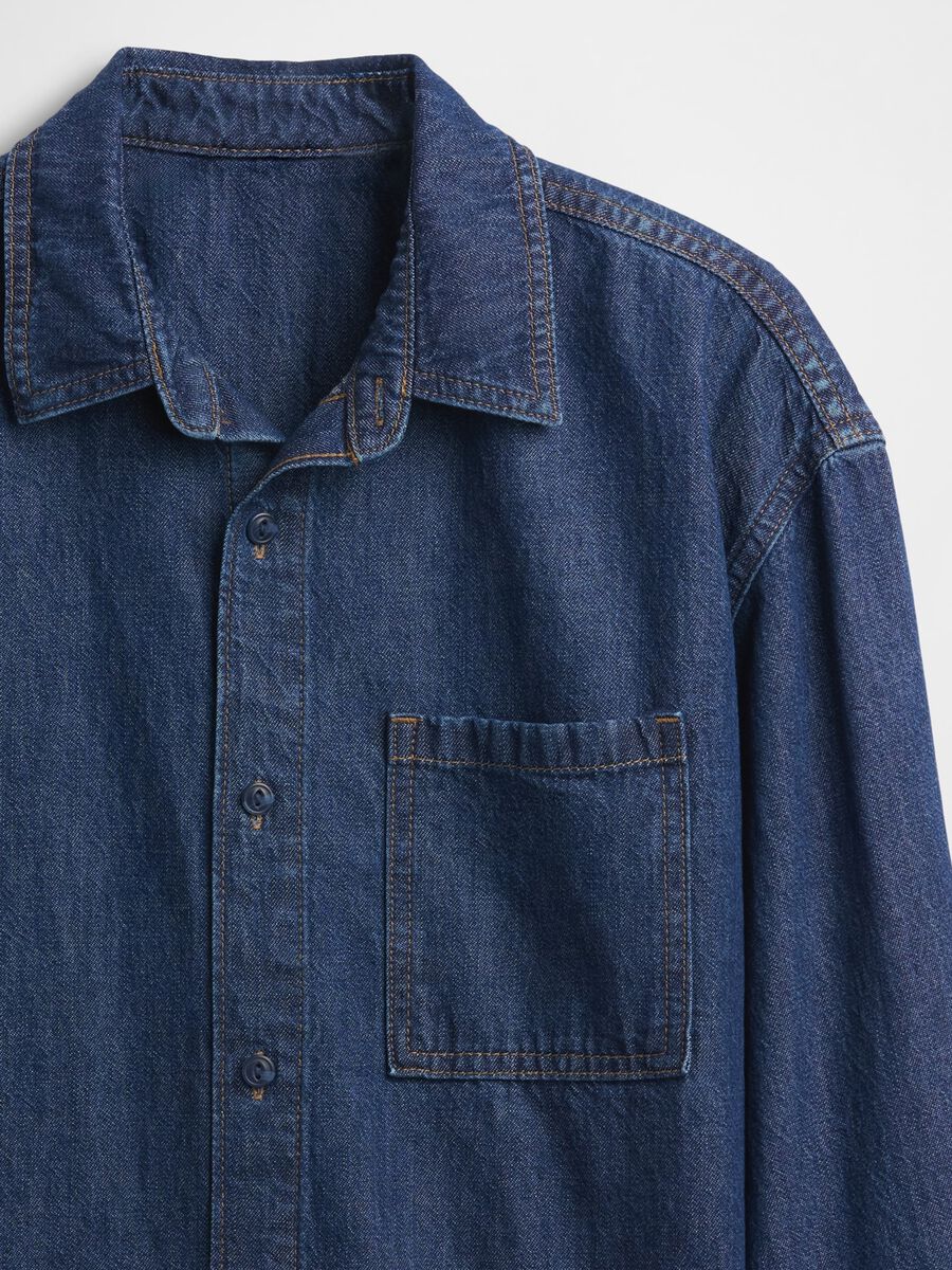 Camicia in denim a maniche lunghe_4