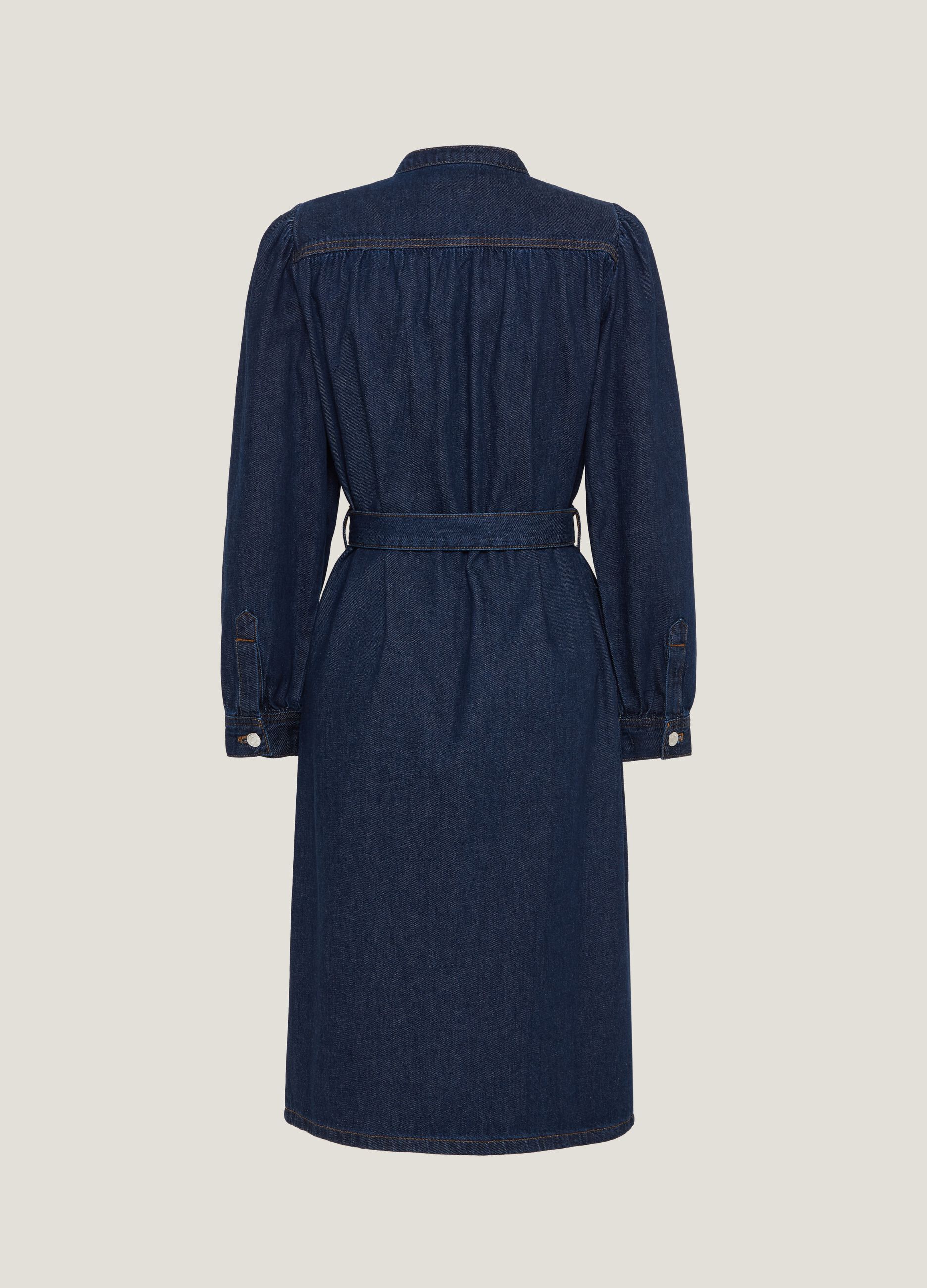 Vestito in denim con cintura_4