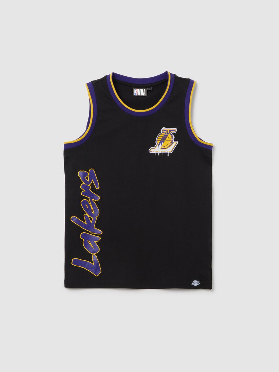 Black Lakers vest in pure cotton_0