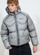 Nylon Ripstop Hooded Puffer Jacket in Grey_5