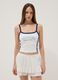 Tank top bianco in cotone elasticizzato con scritta Argentina regular fit_2