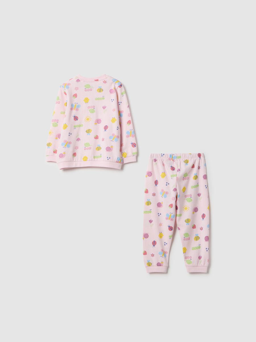 Pink baby girl pyjamas in pure cotton regular fit with prints_1