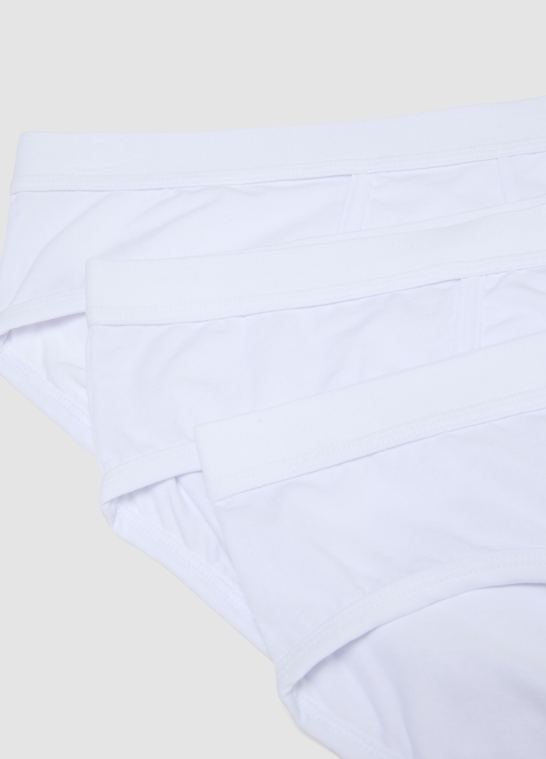 3-pack of white stretch cotton briefs, regular fit