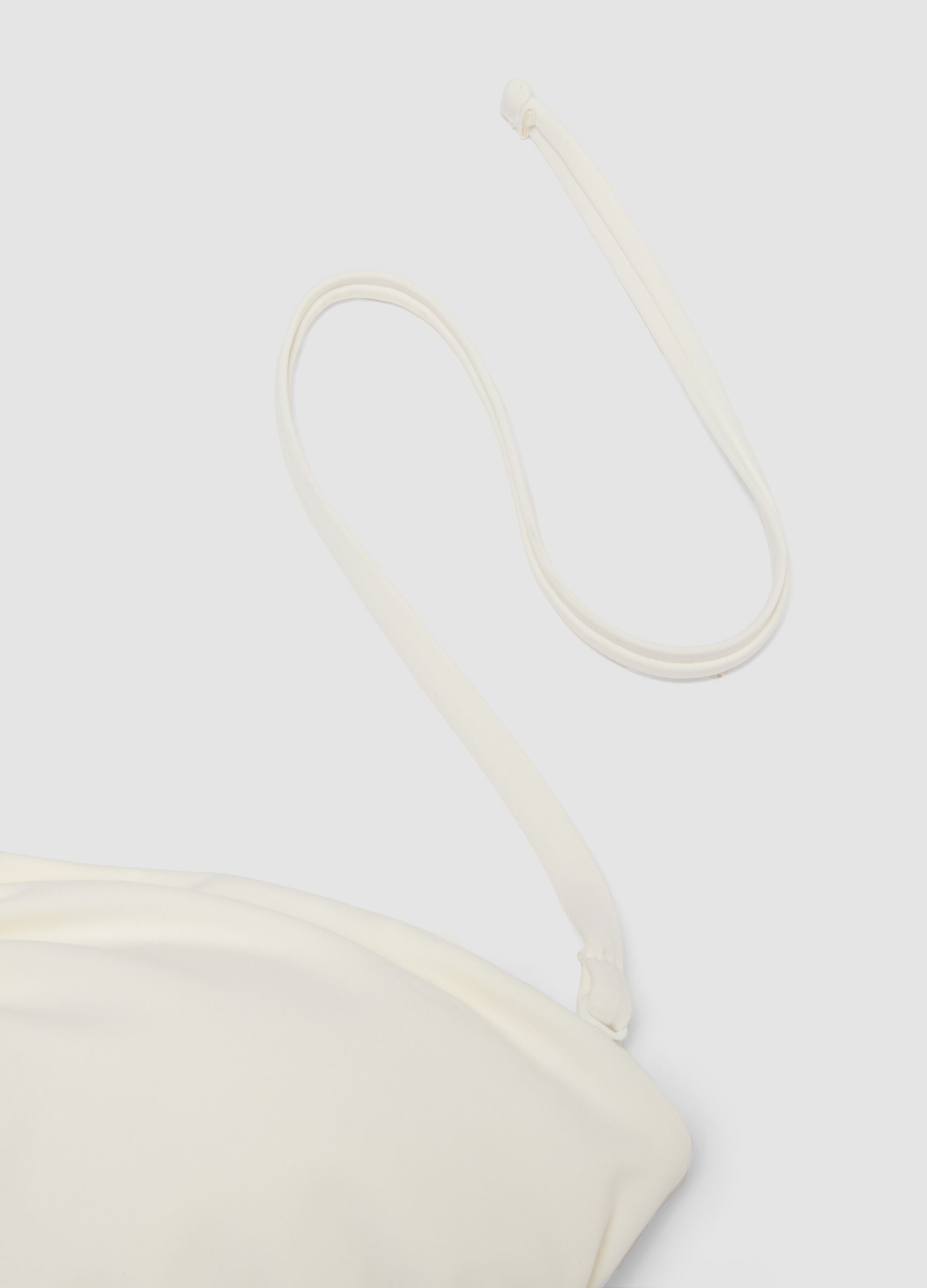 White one-piece swimsuit in stretch fabric with removable straps