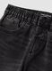 Jeans neri in cotone elasticizzato con vita elastica per ragazzo_1
