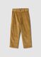 Pantaloni chino gialli in cotone elasticizzato a coste regular fit_0