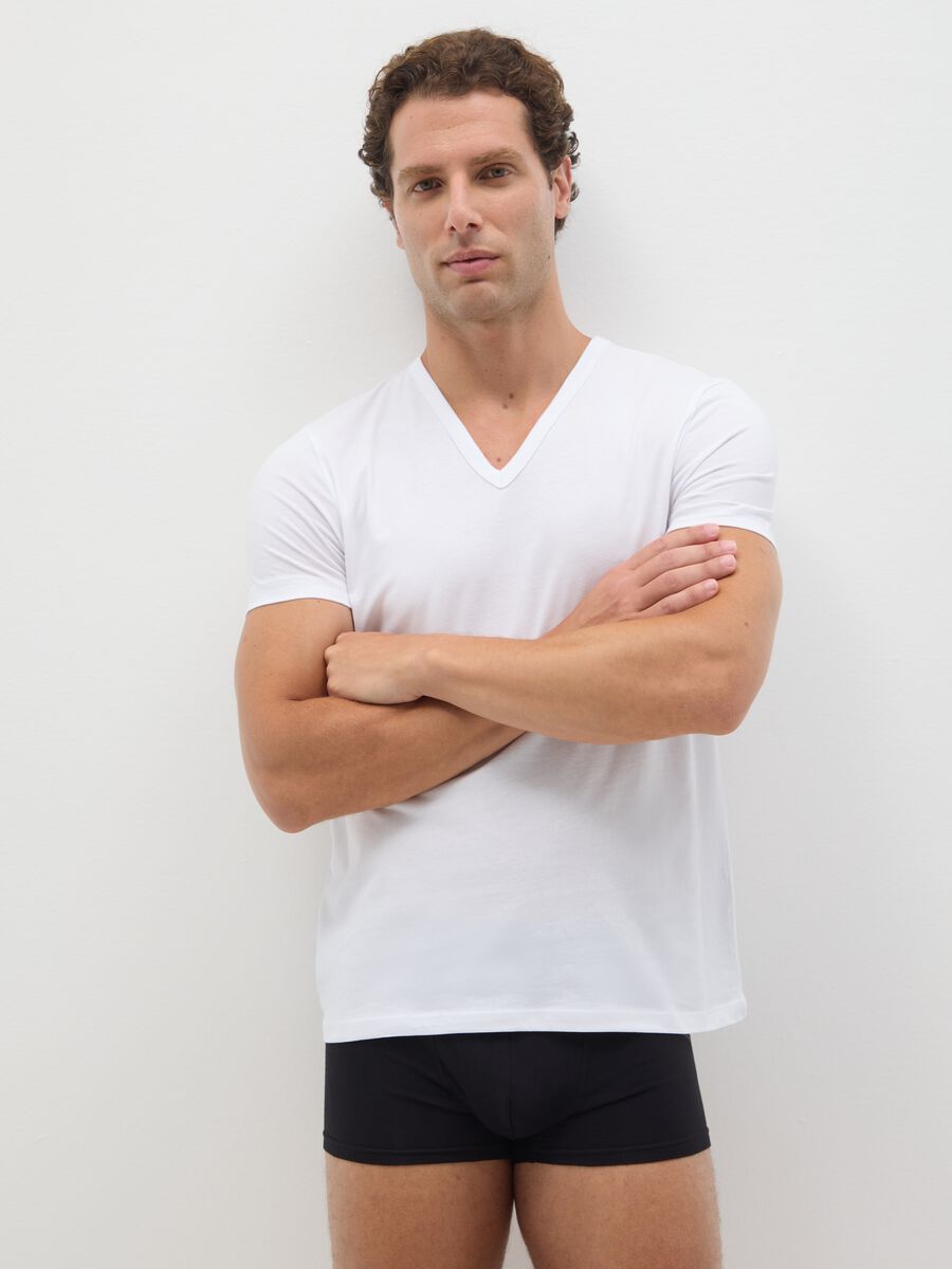 Bipack di t-shirt da uomo in puro cotone bianche regular fit_0