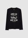 Boys' black long sleeve t-shirt in pure cotton regular fit_0