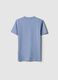 Boys' light blue crew neck T-shirt in pure cotton over fit_4