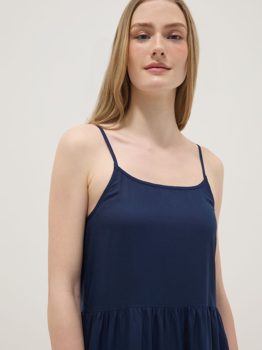Blue dress in pure viscose_3