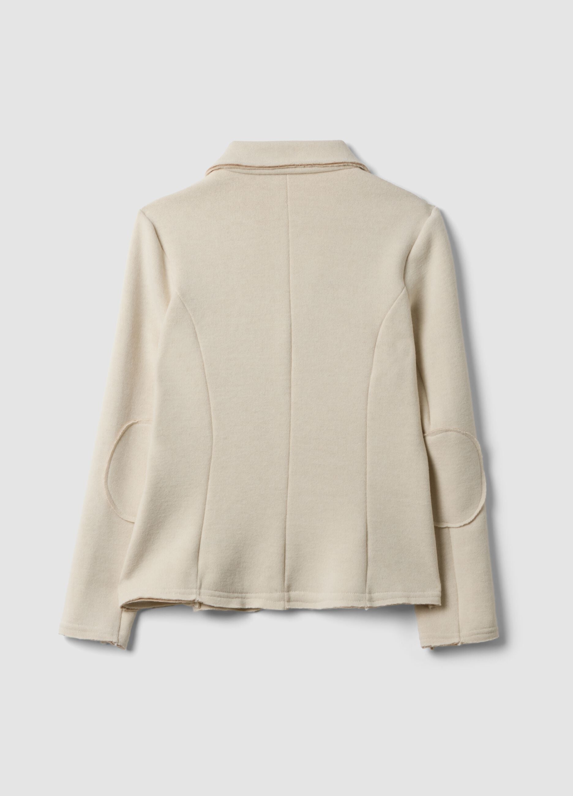 Beige stretch viscose-blend jacket, regular fit
