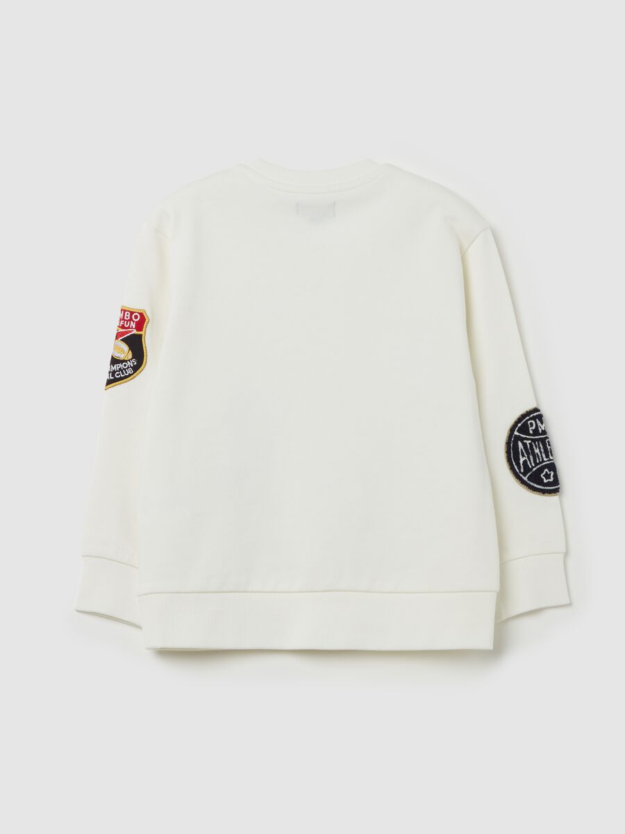 Cotton sweatshirt with tiger and logo patch_4