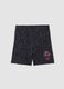 High-waisted black stretch cotton shorts_0