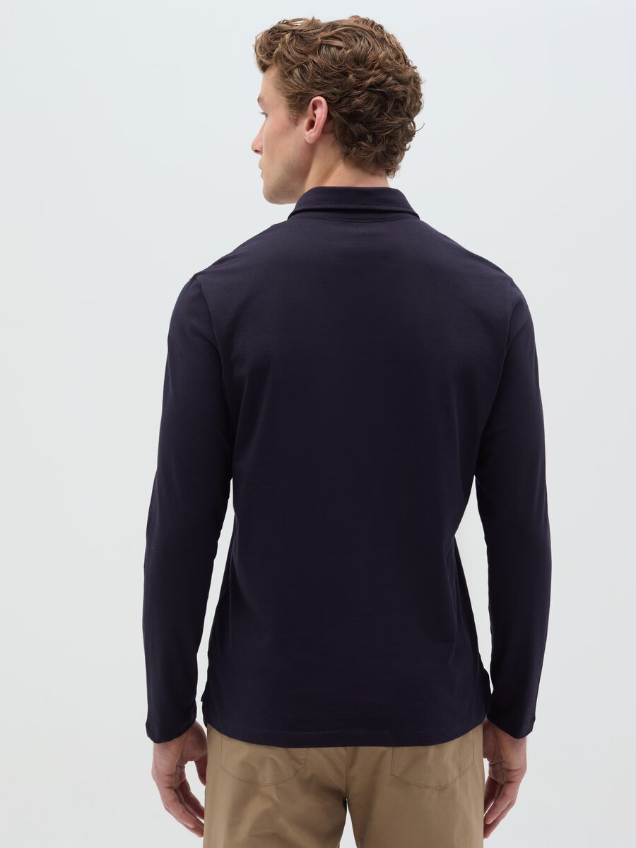 Cotton polo shirt with long sleeves_3