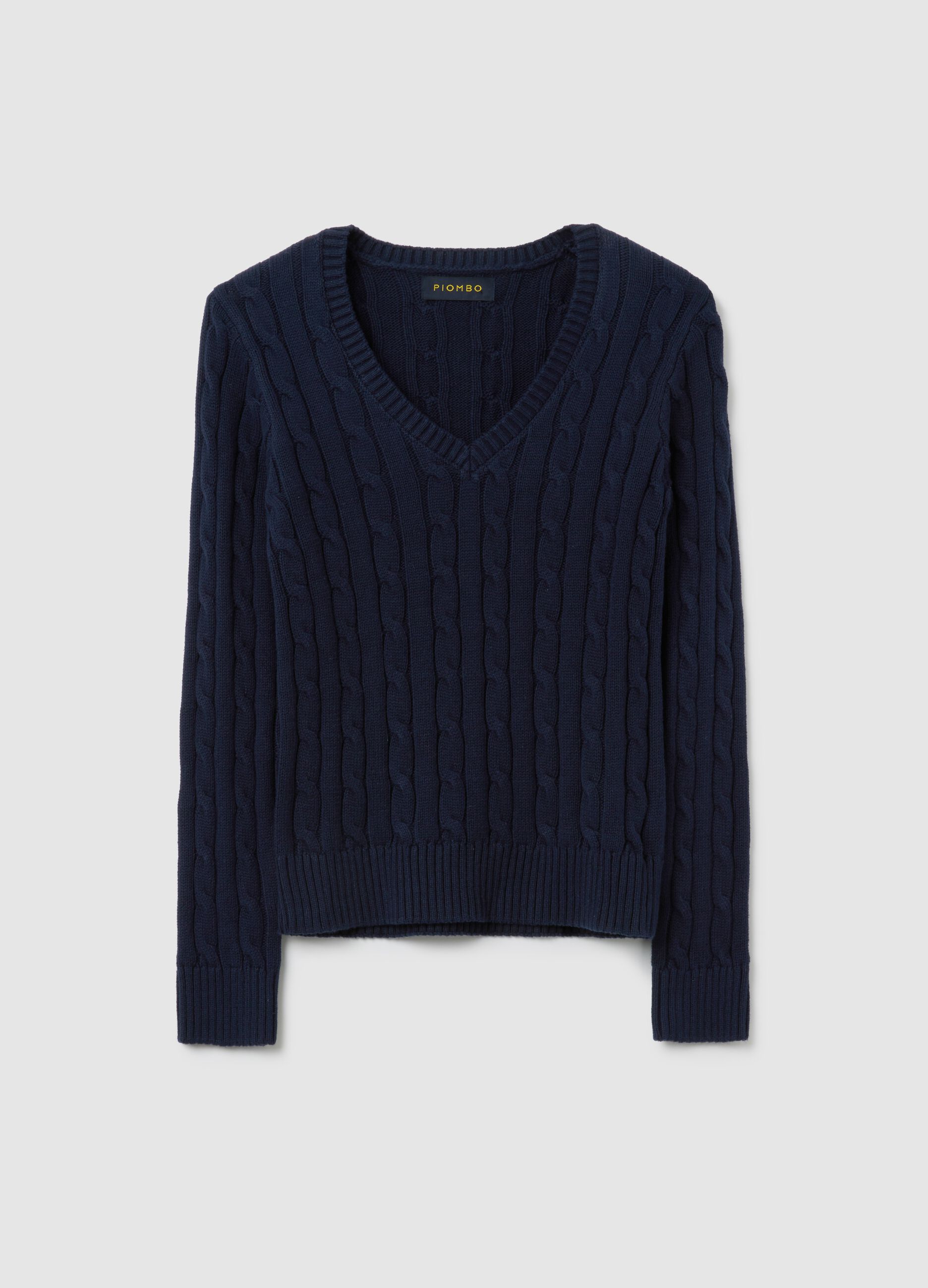 Regular fit blue pure cotton jumper