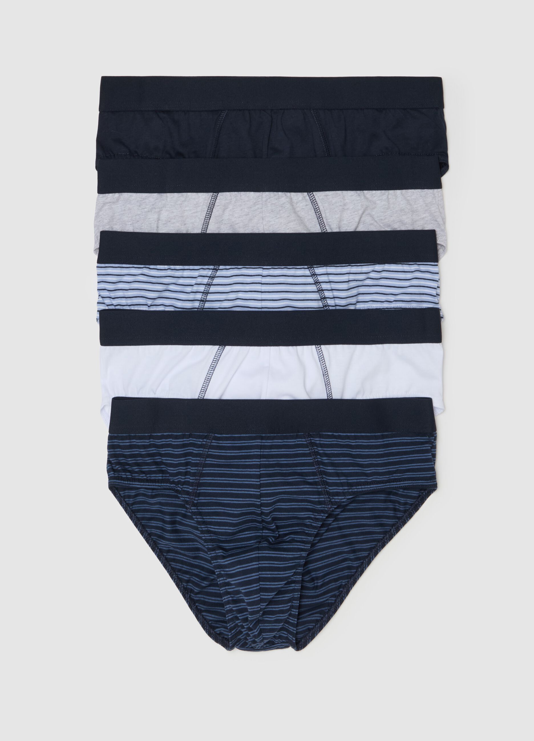 Five-pack striped cotton briefs