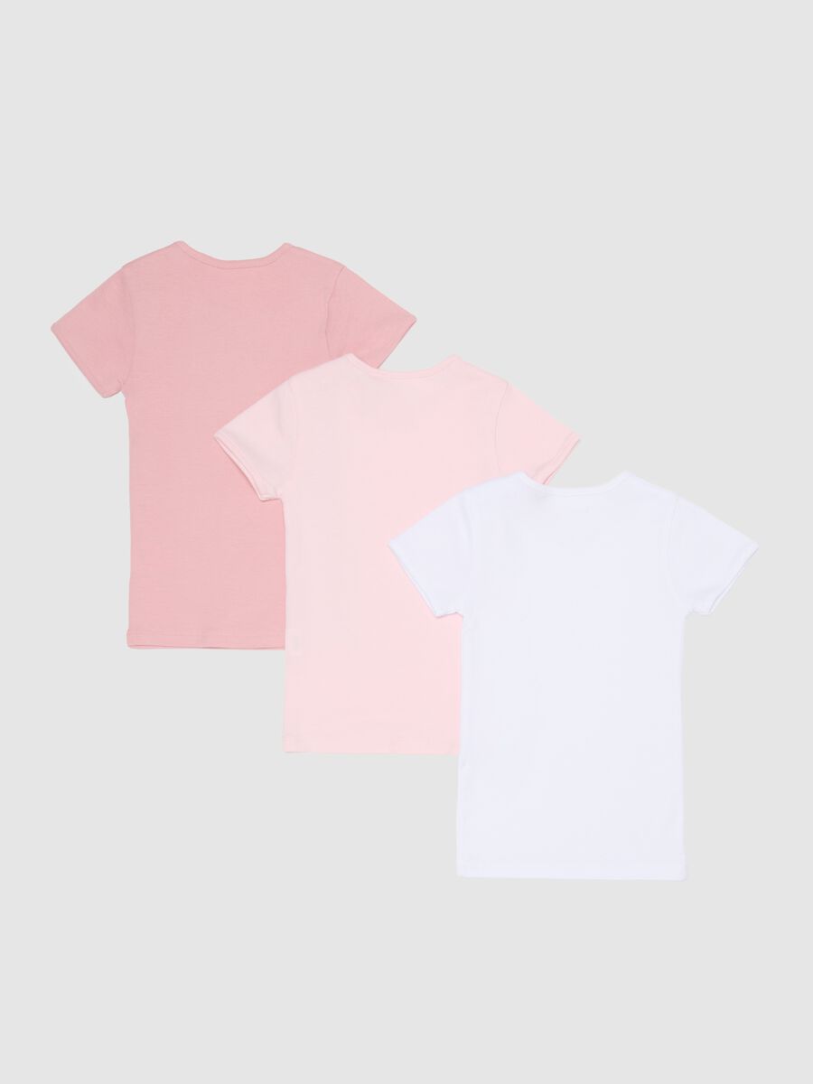 Multicolour baby girl t-shirt tripack in pure cotton_1