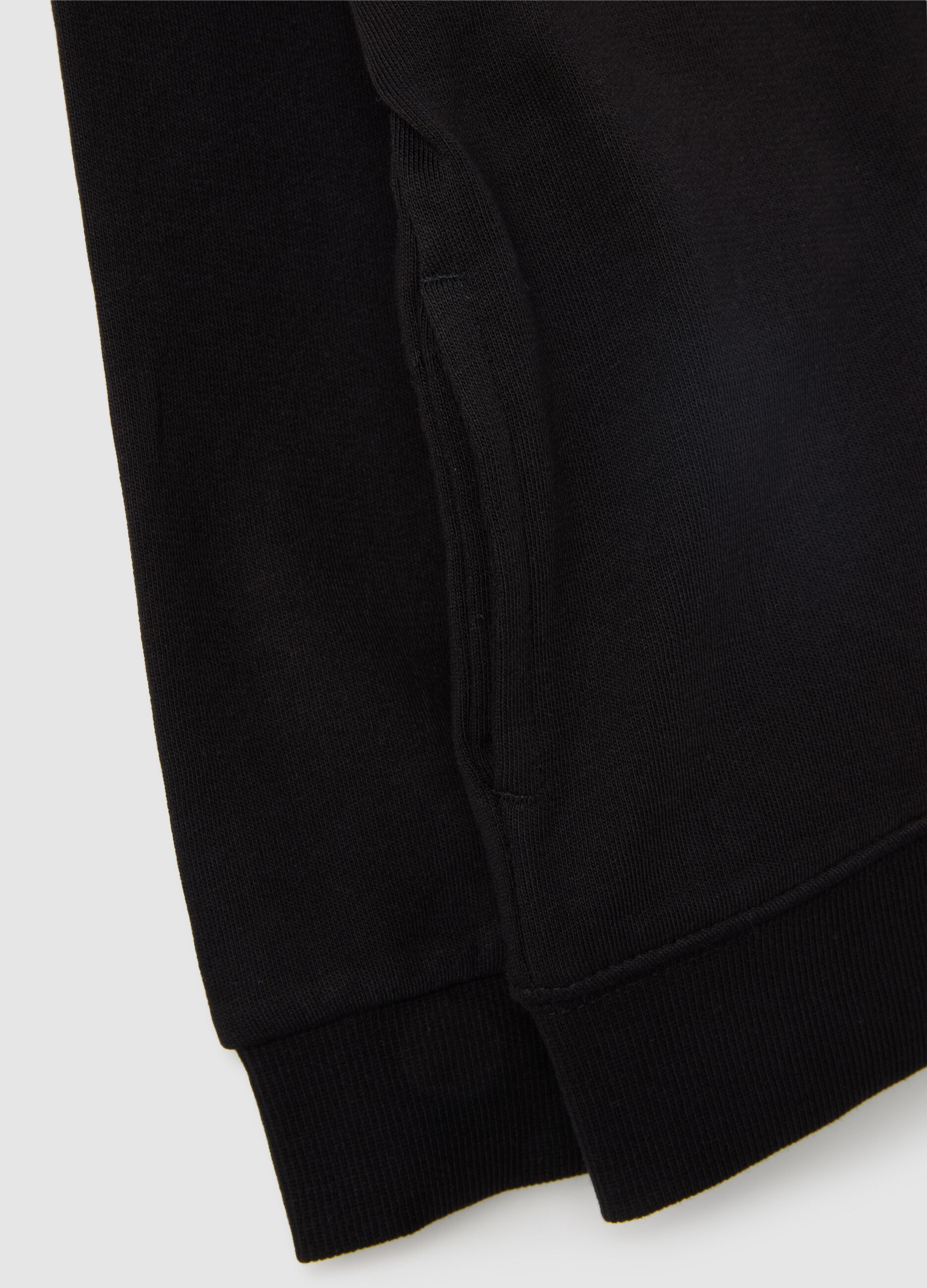 Children's black pure cotton hoodie, regular fit