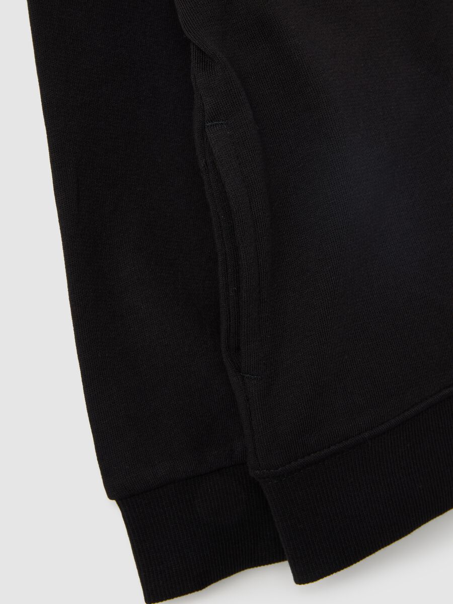 Children's black pure cotton hoodie, regular fit_2