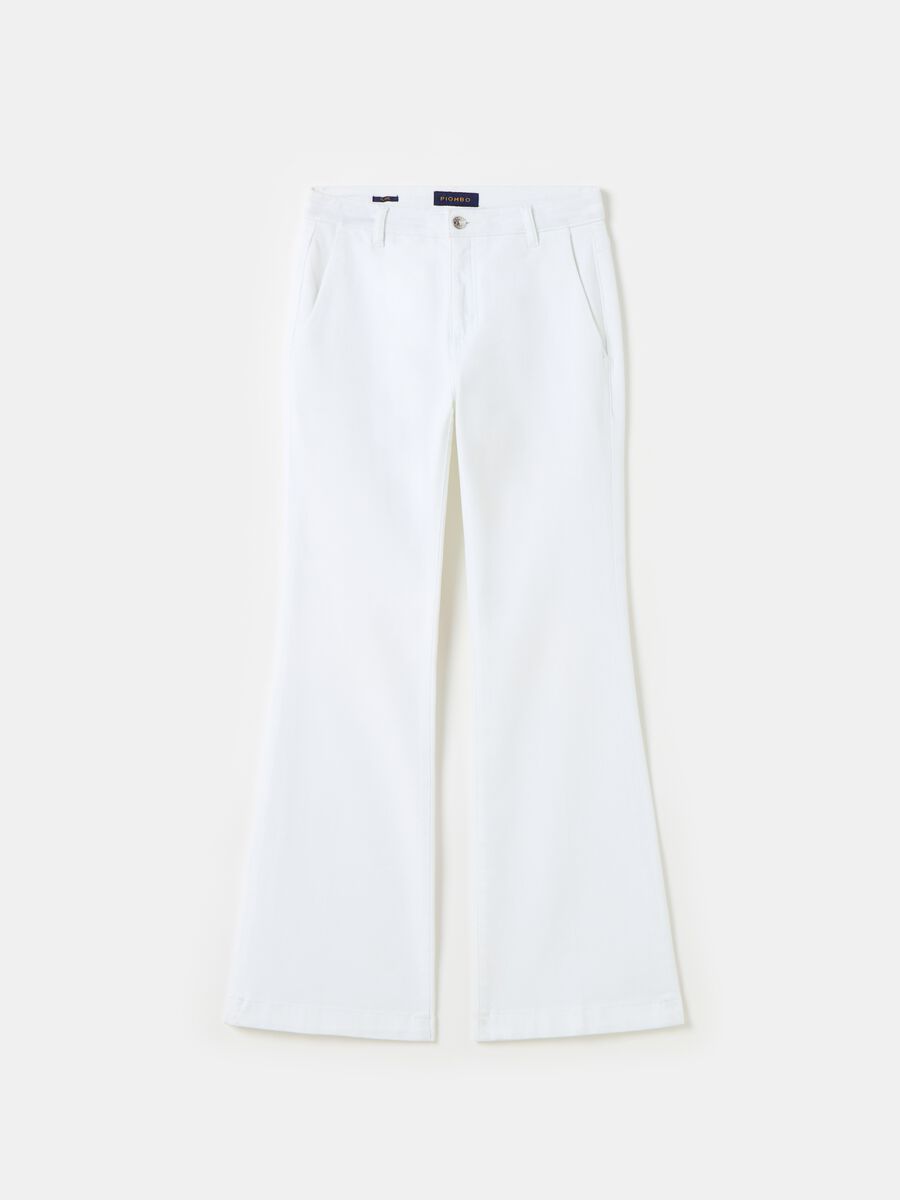 Flare-fit stretch cotton chino jeans_3