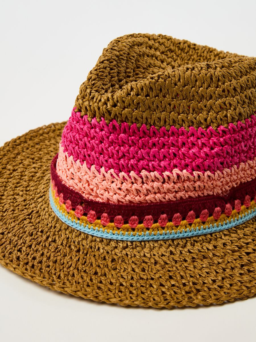 Cappello di paglia con nastro crochet_2
