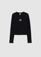 Girl's black regular fit stretch cotton top_3