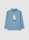 Blue high-necked cotton jersey for boys, regular fit_0