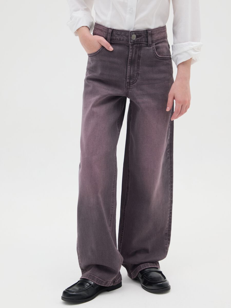 Girls' purple stretchy cotton skater jeans_2