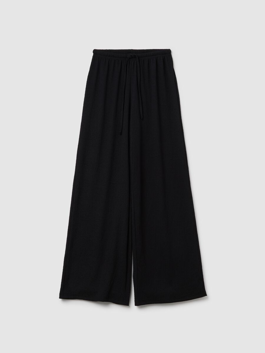 Black wide trousers with elastic waist B.Angel_4