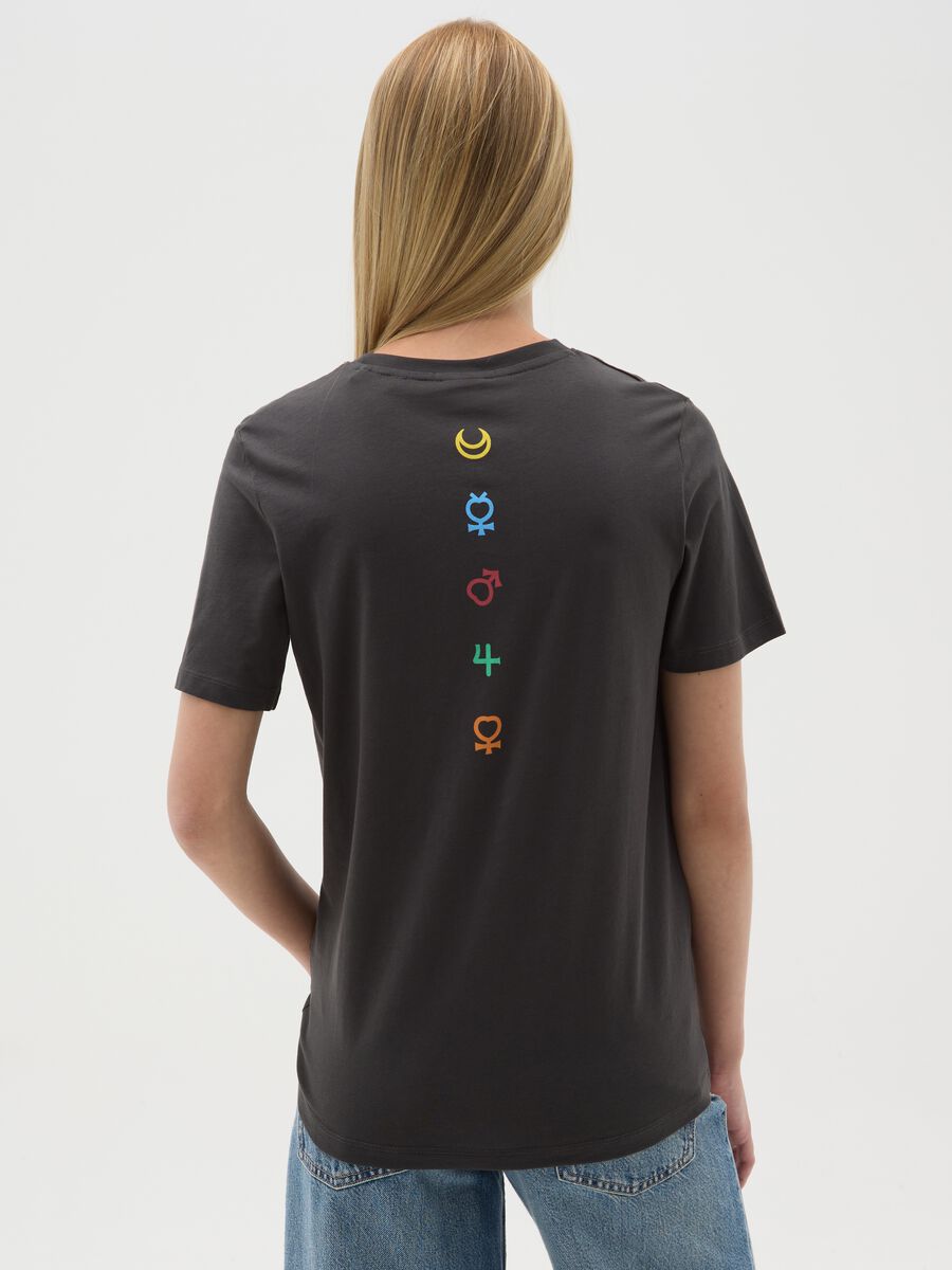 Women's black pure cotton T-shirt regular fit with Sailor Moon print_3