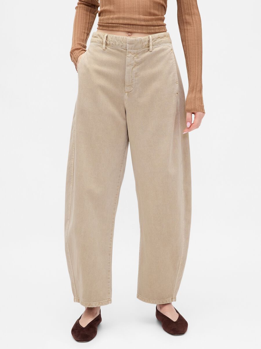 Pantaloni beige in cotone_2