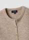 Beige stretch wool crew-neck cardigan, regular fit_5