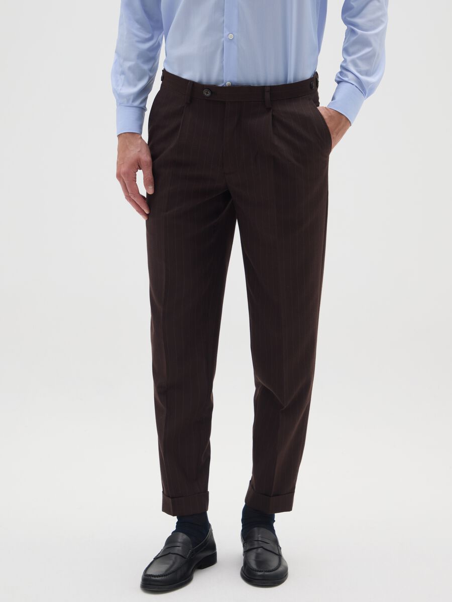 Brown Slim Fit Trousers_1