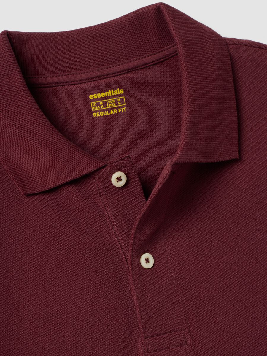 Polo rossa in puro cotone piquet con colletto classico regular fit_2