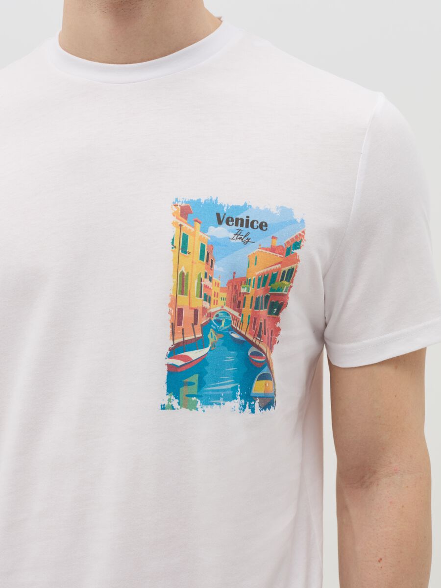 Cotton T-shirt with "Venice Italy" print_2