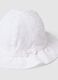 Pure White Cotton Baby Hat with Bow_1